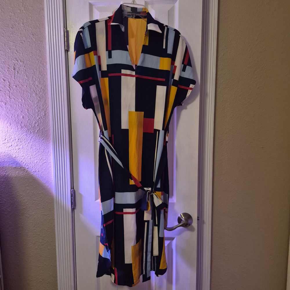 SHEIN Multicolor Abstract Midi Dress NWOT